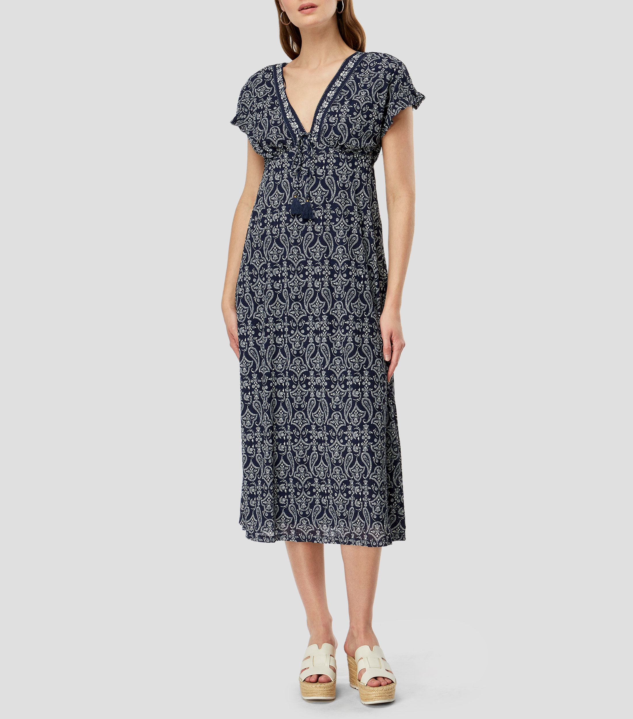 Vestido midi estampado Mujer